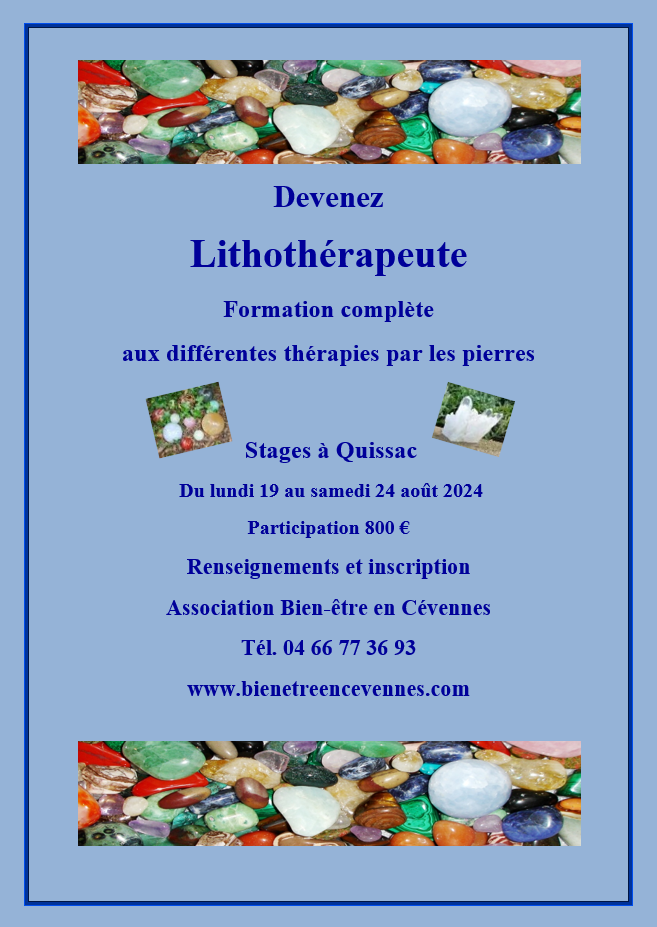 Affiche lithotherapie aout 2024